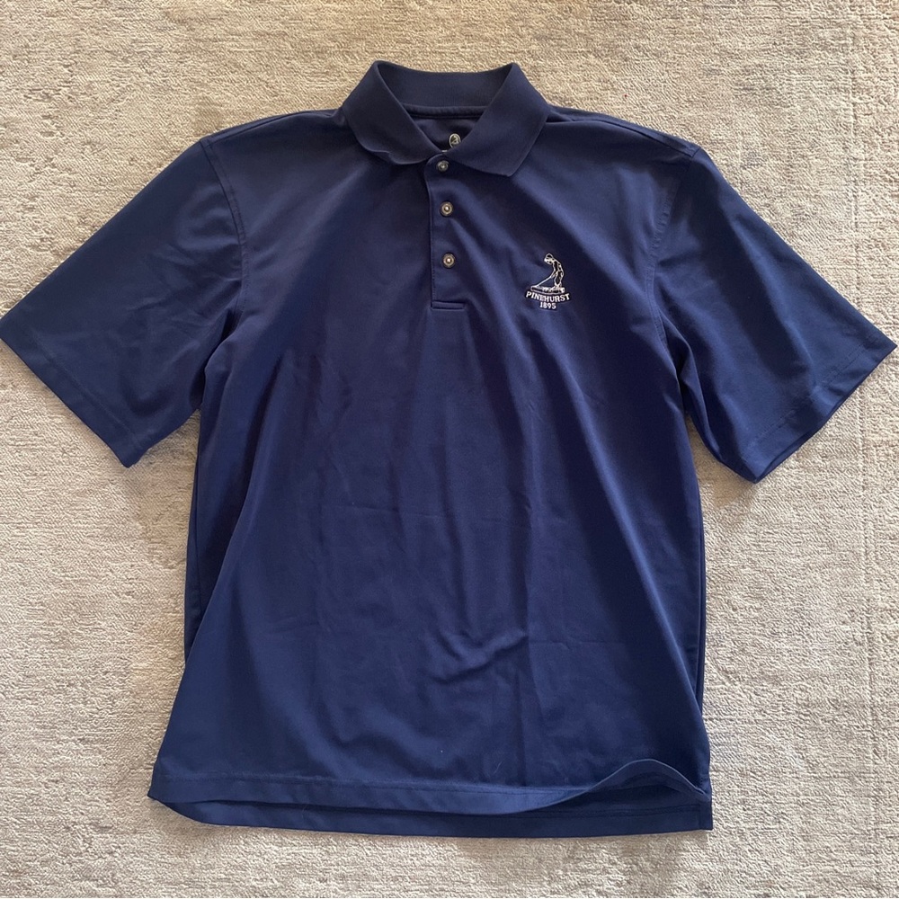 Putterboy Performance Shirt Adult SMall Blue White Polo Pinehurst 1895 Golf Men